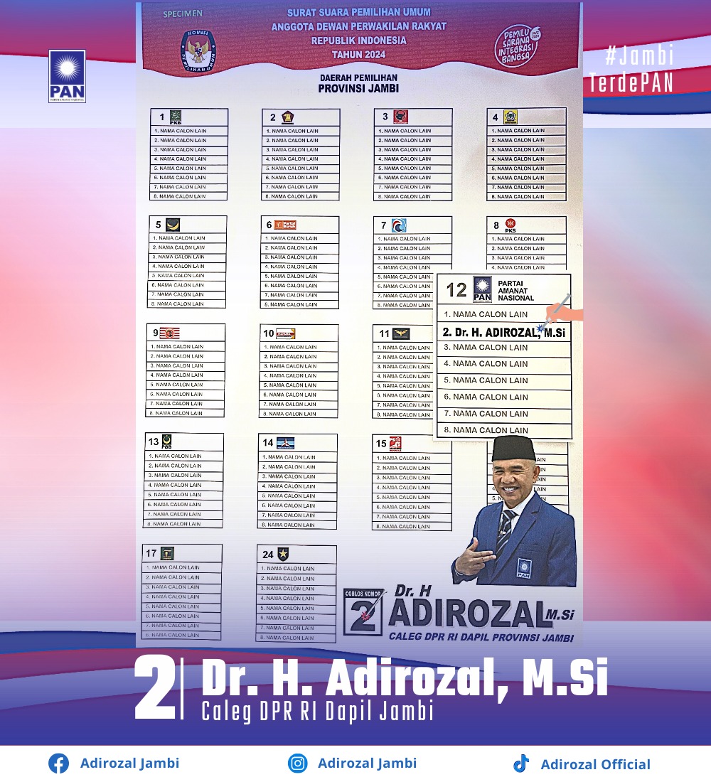 Kenapa Harus Dr. H. Adirozal, M.Si, Caleg DPR RI PAN Dapil Jambi Nomor Urut 2?