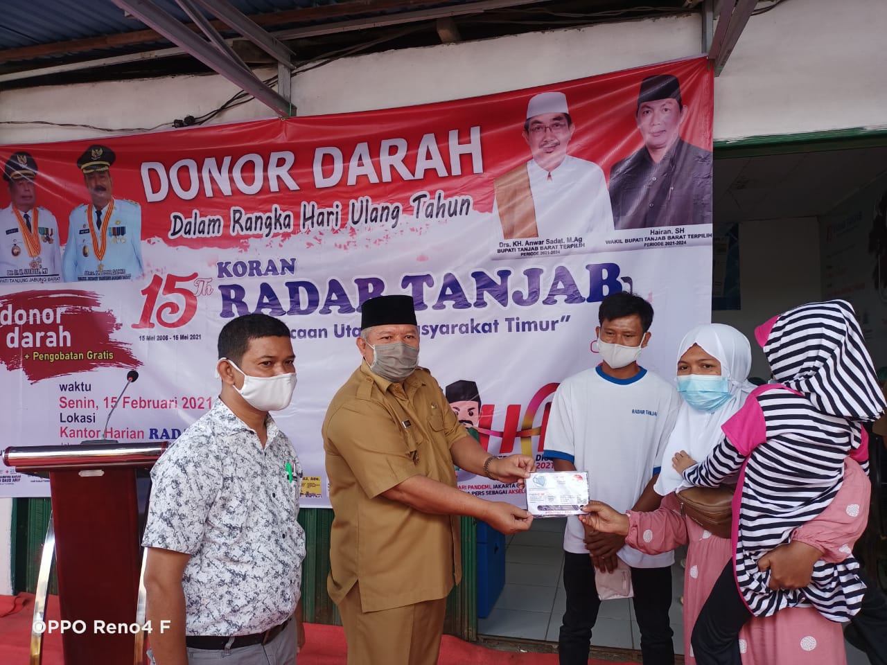 Bupati Safrial Hadiri Bhakti Sosial dan Donor Darah Dalam Rangka HUT Radar Tanjab