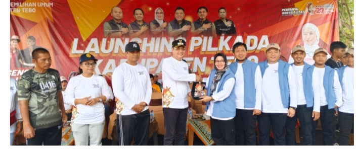 KPU Tebo Sukses Gelar Senam Sehat dan Lauching Pilkada 2024